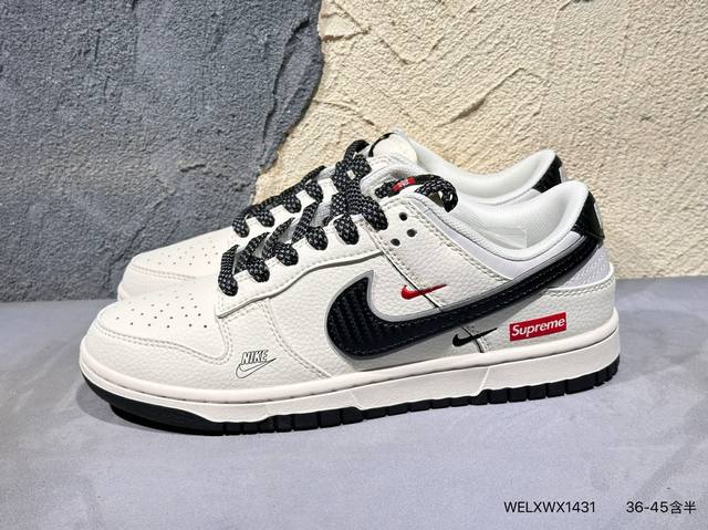New product launch real shot Nike Air Dunk Low 1 "LV joint white, black and gold