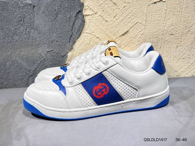 Gucci Distressed Screener Sneaker Gucci classic dirty shoes prototype retro vers