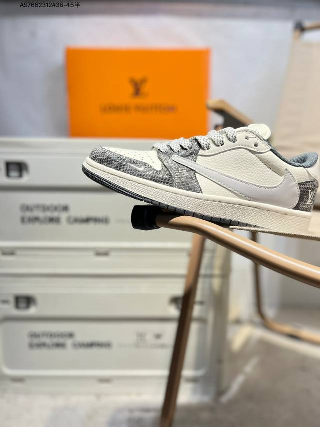 company-grade top-grain leather Lv X Jordan Air Jordan 1 Low Aj1 low-top series
