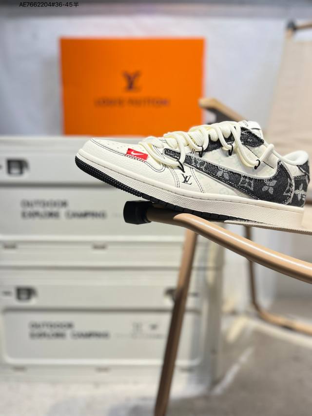 company-grade top-grain leather Lv X Jordan Air Jordan 1 Low Aj1 low-top series
