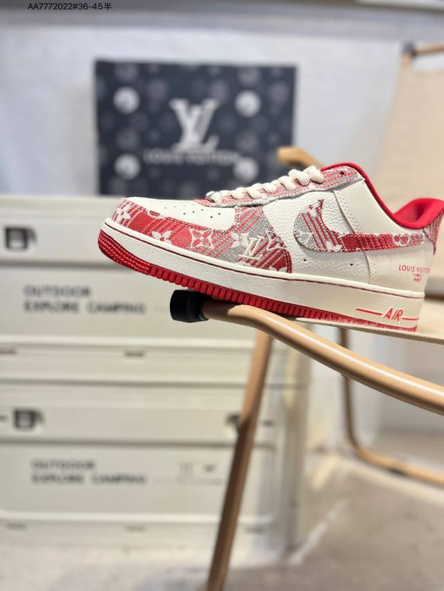 Lv X Nk Air Force 1'07 Low Air Force One low-top casual sneakers custom leather