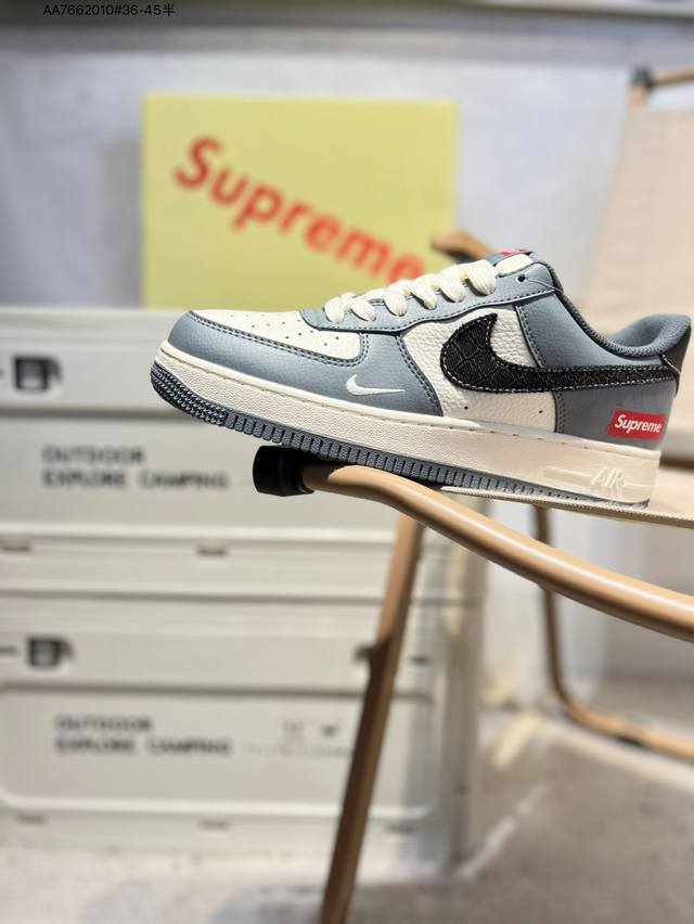 Supreme X Nk Air Force 1'07 Low Air Force One Low-top Casual Sneakers Custom lea