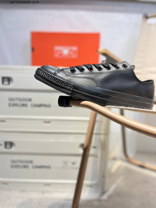 Converse 1970S replica Samsung logo all black leather low top 155456 Qa7131616 3