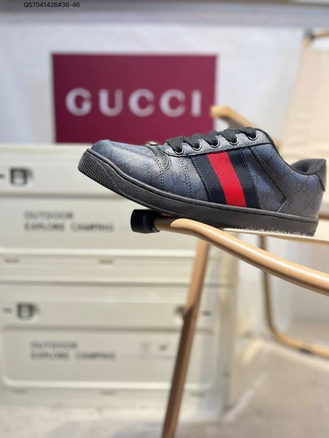 Gucci Distressed Screener Sneaker Gucci classic dirty shoes prototype retro vers
