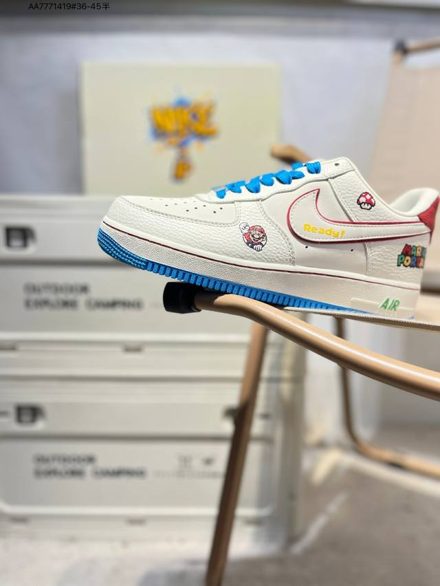 Gucci X NK Air Force 1'07 Low Air Force One Low-top Casual Sneakers Custom leath