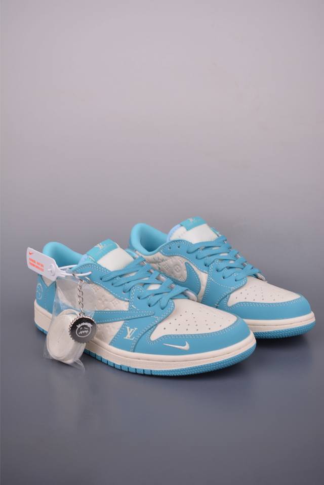 Fragment x Travis Scott x Lvair Jordan 1 Low three-way collaboration with revers