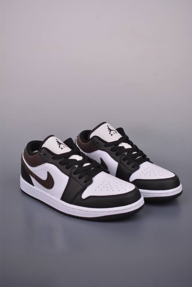 Air Jordan 1 Low Mocha Black, a low-top casual sneaker in the official colorway.