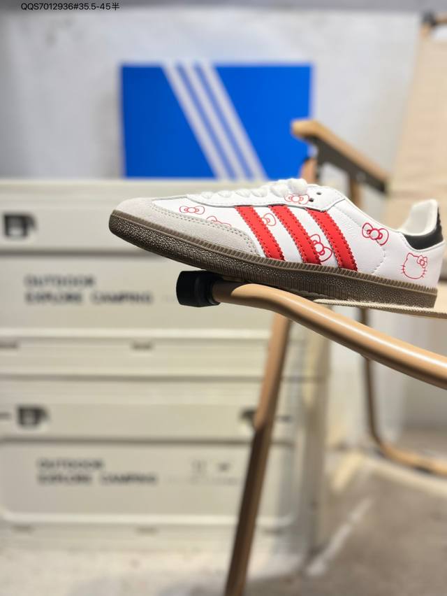 Hello Kitty x adidas Originals Gazelle Indoor "White Red Core Black" comfortable