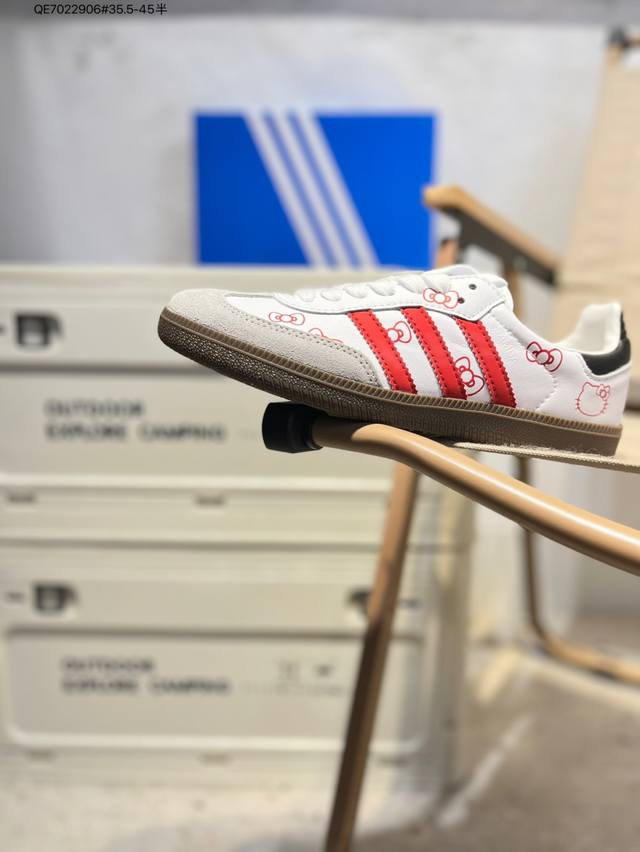 Hello Kitty x Adidas Originals Gazelle Indoor "White Red Core Black" comfortable
