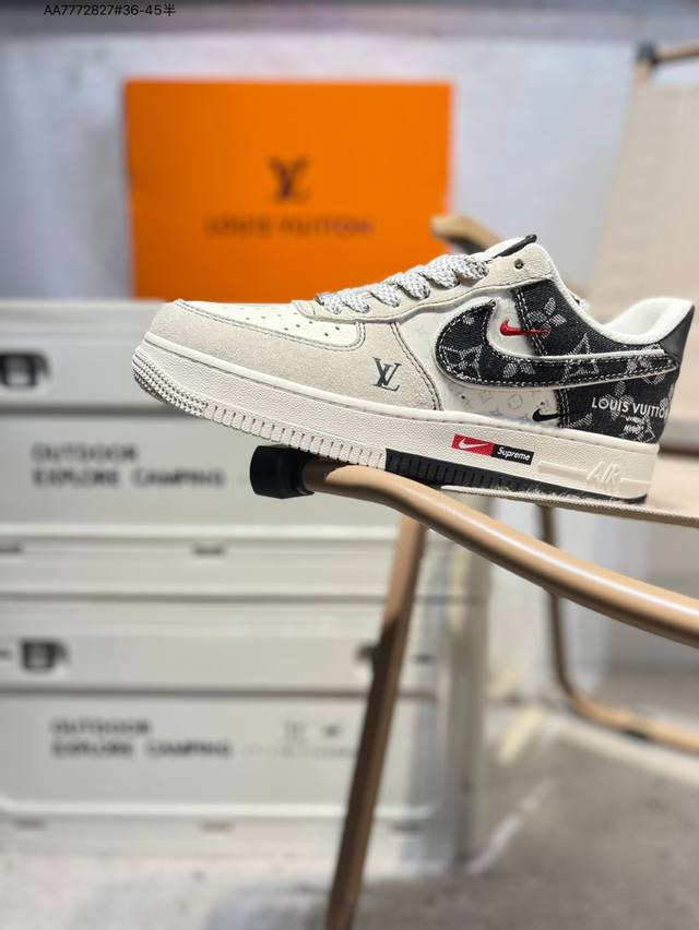 Lv X Nk Air Force 1'07 Low Air Force One low-top casual sneakers Custom leather,
