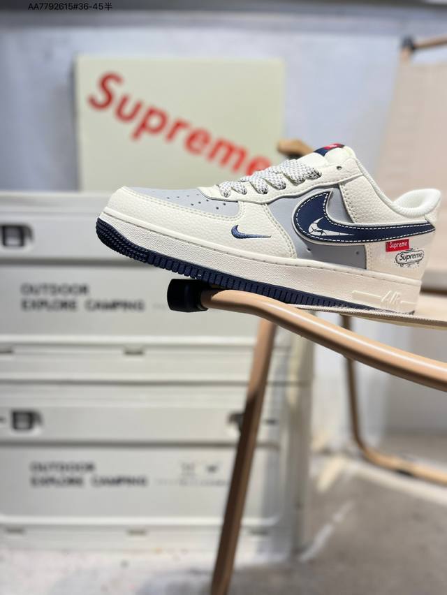 Supreme X Nk Air Force 1'07 Low Air Force One Low-top Casual Sneakers Custom lea