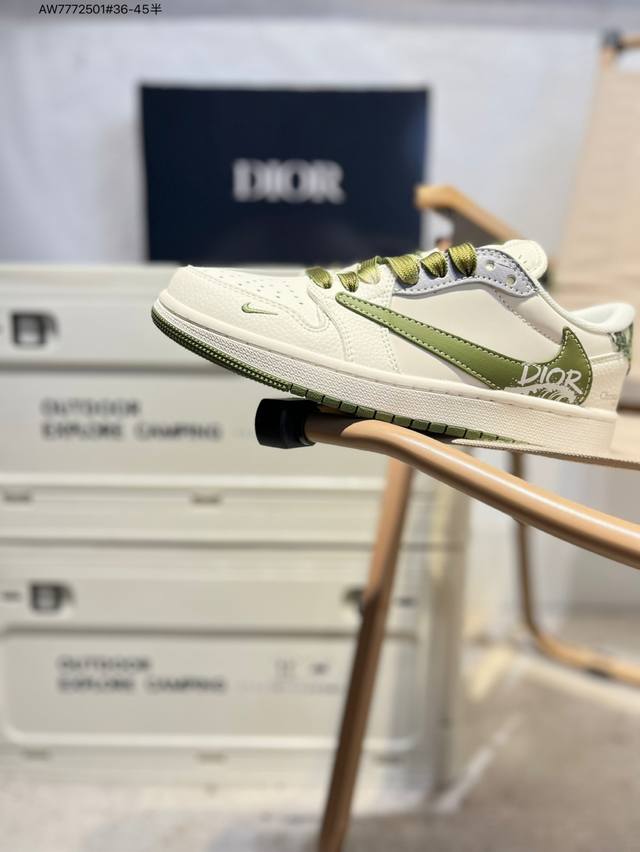 Corporate-grade top-layer Pi Dior x Jordan Air Jordan 1 Low Aj1 low-top series b