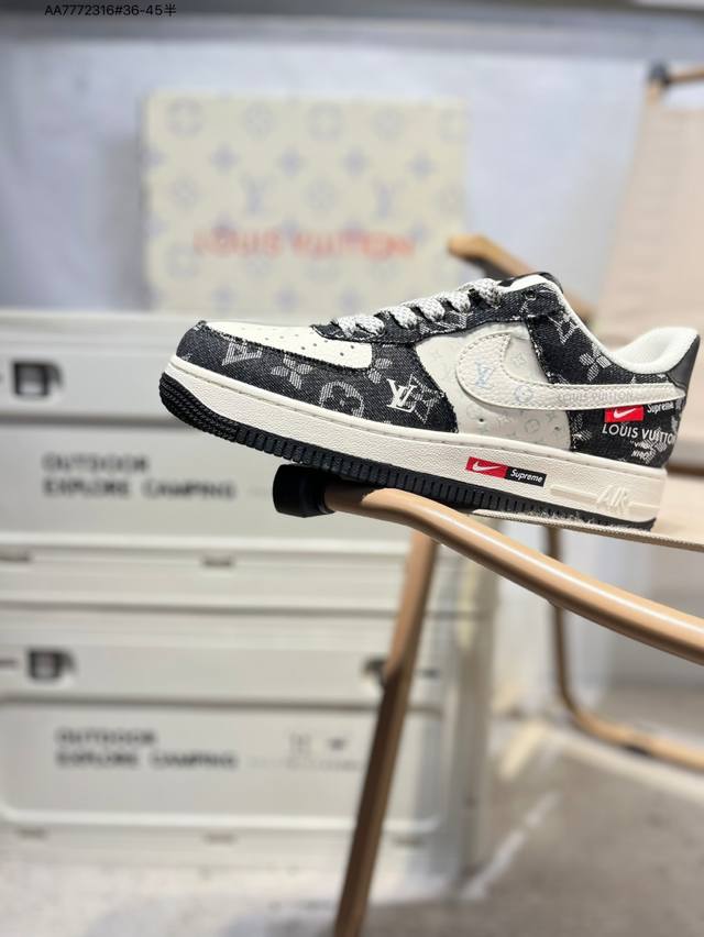 Lv X Nk Air Force 1'07 Low Air Force One low-top casual sneakers Custom leather,