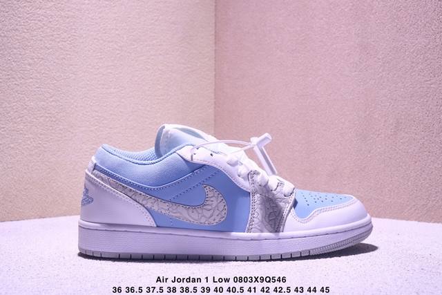 Nike Air Jordan 1 Low ''Blue Gray Cracked''Aj1 Joe 1 low-top casual sneakers syn