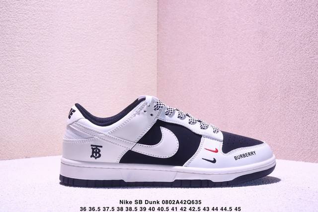 Overseas hit limited edition sale! Nike SB Dunk Low "Burberry co-branded white