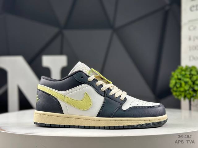 Nike Air Jordan 1 Low Blue Lemon Aj1 Jordan 1 Aj1 Joe 1 Low Top Blue and Yellow