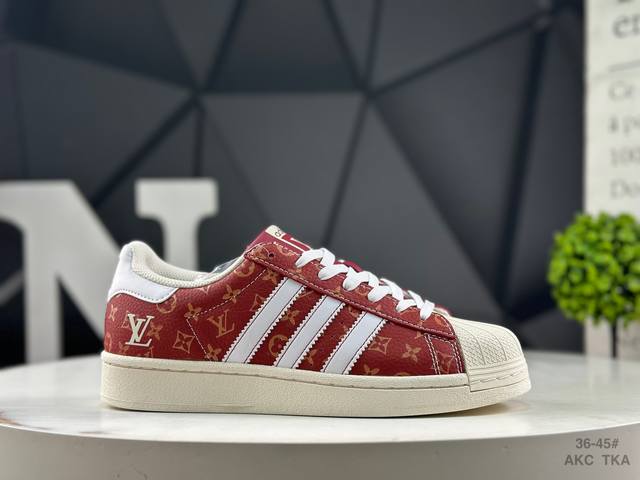 Overseas hit limited edition! High-end customized Adidas shell toe "LV Louis Vu
