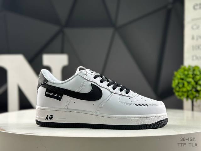 Nike Air Force 1 Low White Shoes, a versatile, low-top, thick-soled, height-enh