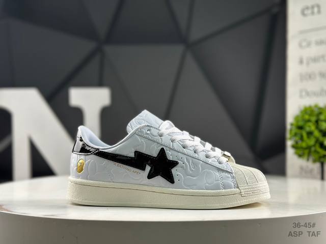 Adidas Bape X Adidas Superstar Shell Toe Casual Sneakers Item No.: Jr2701 Size: