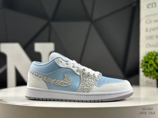 Nike Air Jordan 1 Low Blue Lemon Aj1 Jordan 1 Aj1 Joe 1 Low Top Blue and Yellow