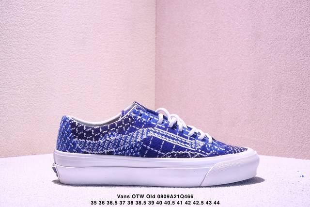 Vans Otw Old Skool 36 Lx Fdmtl joint blue patterned woven fabric retro versatile