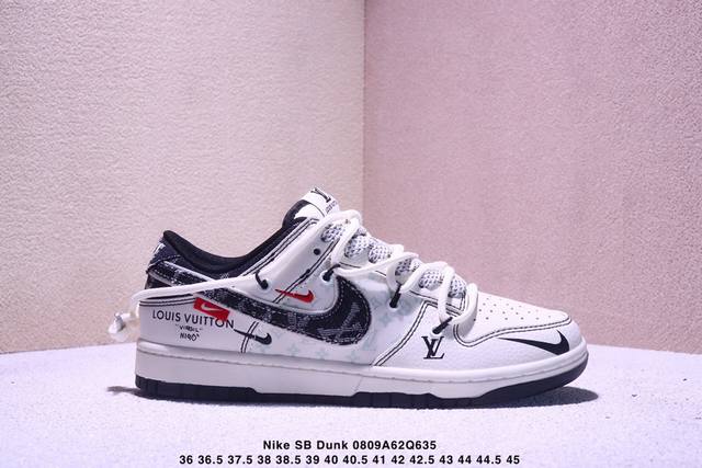 Overseas hit limited edition sale! Nike SB Dunk Low "LV joint black canvas draw