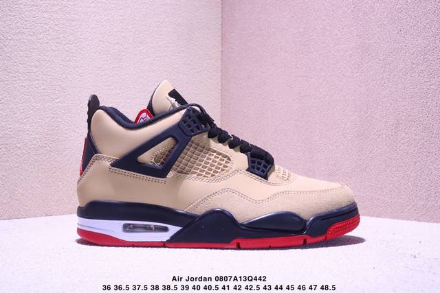 Air Jordan 4 Retro Desert Yellow, Black and Red Michael Jordan Aj4 generation mi