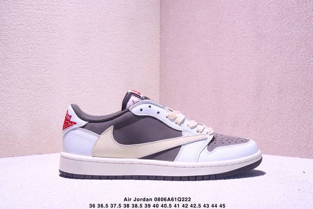 Travis Scott x Jordan Air Jordan 1 two-layer suede leather trend retro low-top b