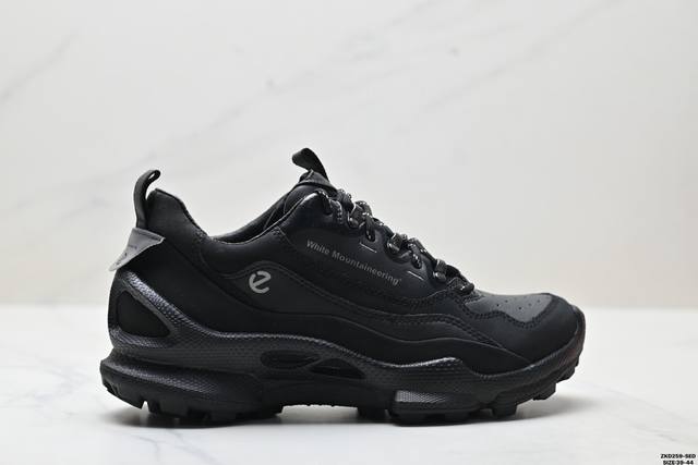 Company-level Ecco Biom C-Trail series cowhide round toe thick-soled lace-up low
