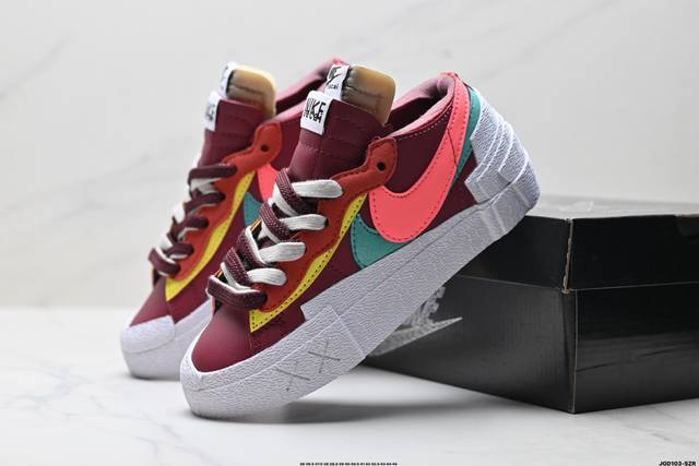Company-level Sacai x Nike Blazer Mi D classic versatile mid-cut trailblazer cas