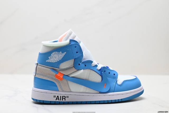 Authentic Off-White x Nike Jordan Air Jordan 1 Retro High Og Unc Nike Cowhide Jo