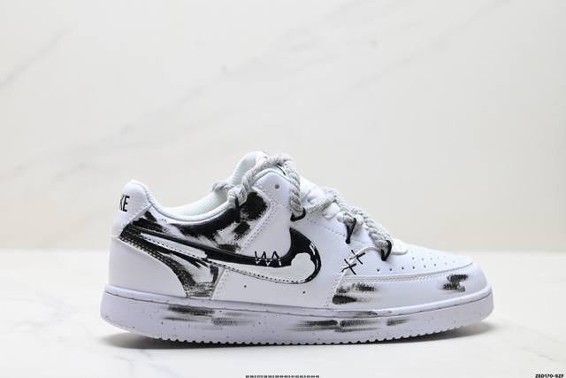 Corporate-level Nike Court Vision Lo 'Diy' custom low-top versatile breathable