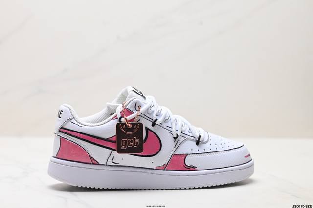 Corporate-grade Nike Court Vision Lo 'Diy' custom low-top, versatile, breathabl