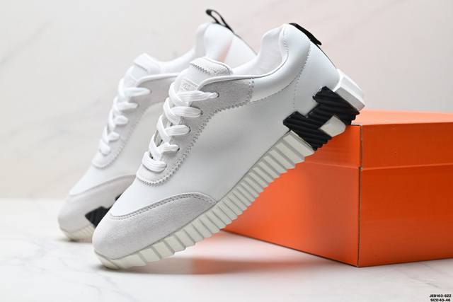 Genuine Hermes Bouncing stylish and comfortable low-top casual shoes Size: 40-4