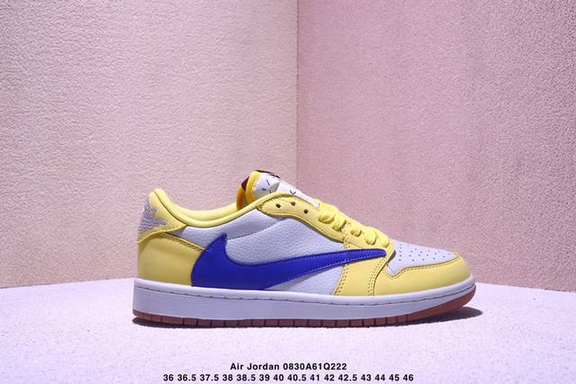 Travis Scott X Jordan Air Jordan 1 Low versatile non-slip wear-resistant low-top