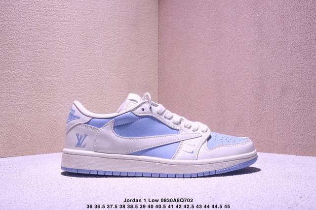 High-end custom Travis Scott X Jordan 1 Low "Bape co-branded double-stitched bei