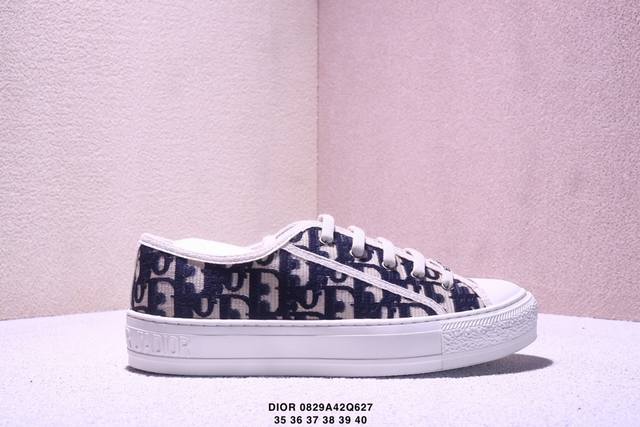 Dior Walk'n'Dior platform shoes Oblique printed embroidered low-top canvas shoes