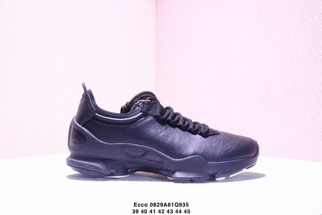 Company-level Ecco Biom C-Trail series cowhide round toe thick-soled lace-up low
