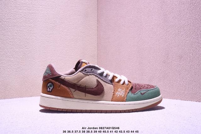 Authentic Aj1 Travis Scott x Air Jordan 1 "Reverse Mocha" Aj1 Joe 1 joint revers