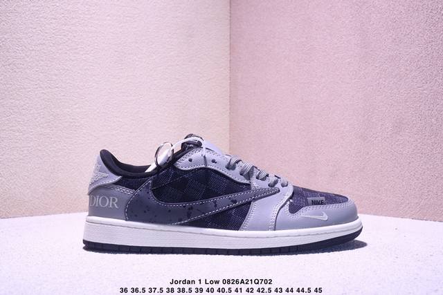 High-end custom Travis Scott X Jordan 1 Low "Supreme co-branded ghost face beige
