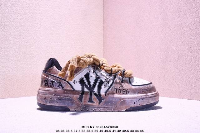 Company-level Mlb Ny printed internet celebrity dad shoes graffiti prank increas