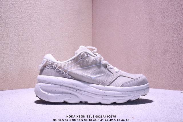 Hoka Xbon B3Ls Bonde shoes feature a cowhide toe cap and a mono-gauze mesh inter