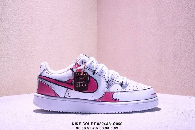 Corporate-grade Nike Court Vision Lo 'Diy' custom low-top, versatile, breathabl