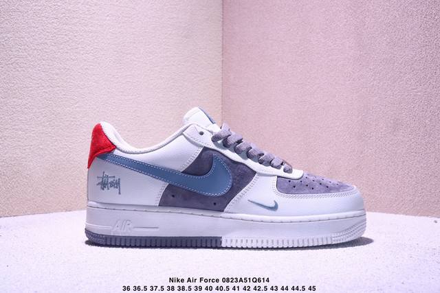 High-end customized Nike Air Force 1 '07 Low Stussy co-branded creamy white, gr