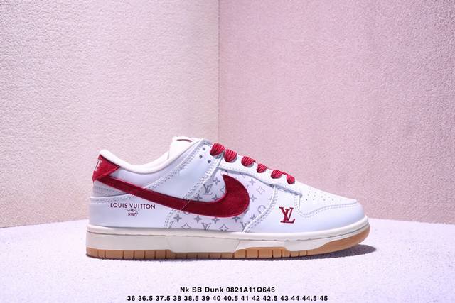 Nk Sb Dunk Low Lv joint white moon blue anniversary high-end customized low-top