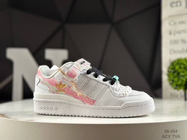 Genuine half size Adidas Ad Clover Originals Forum 84 Low Rome series Velcro lo