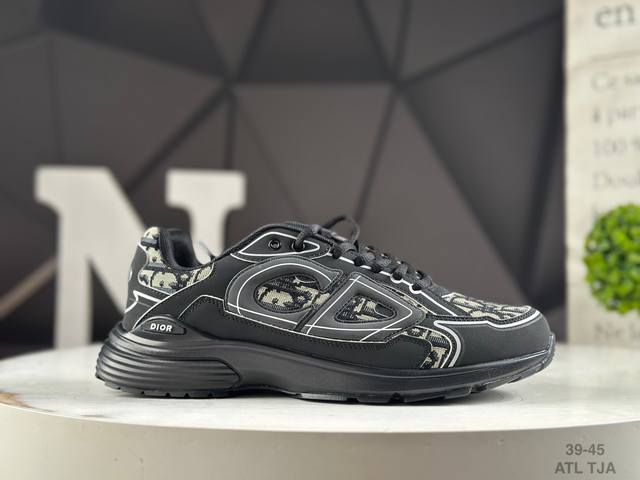 Dior B30 mesh fabric thick-soled lace-up casual low-top sneakers for men and wom