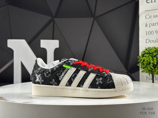 Corporate-grade half-size Adidas Originals Superstar shell-toe series low-top c
