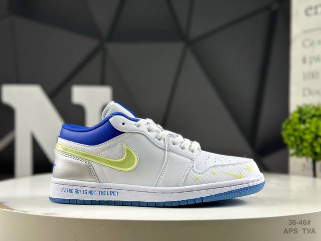 Nike Air Jordan Aj1 Low low-top denim blue and white brand new assembly line pro