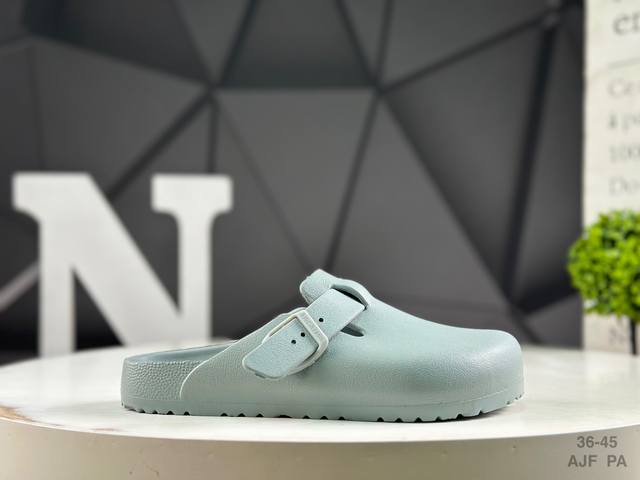Birkenstock half-slipper sandals. Birkenstock, a century-old German footwear bra